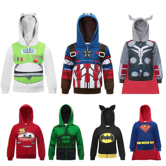 Superheroes Hoodie Super Toddler Kids Jacket Role Play