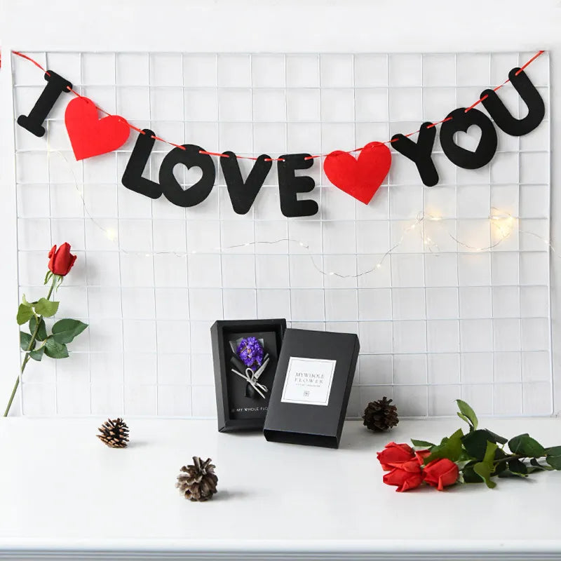 1 Red Heart Letters Non-woven I Love You Valentines Day Banner Set