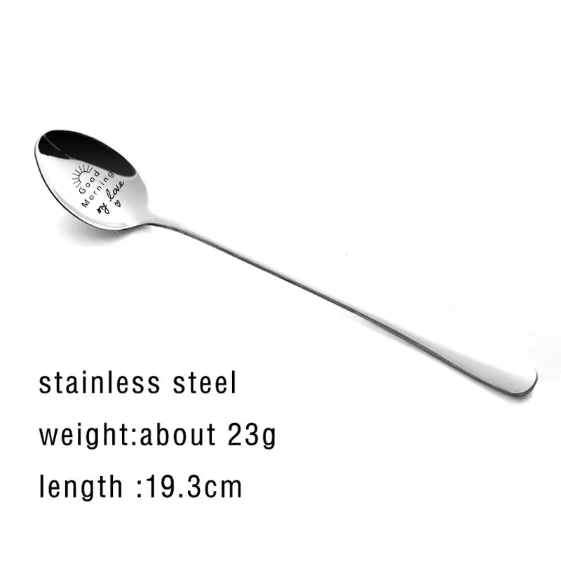 Valentines Day Gift Stainless Steel Spoons Love Letter Souvenirs Gift for Girlfriend Boyfriend