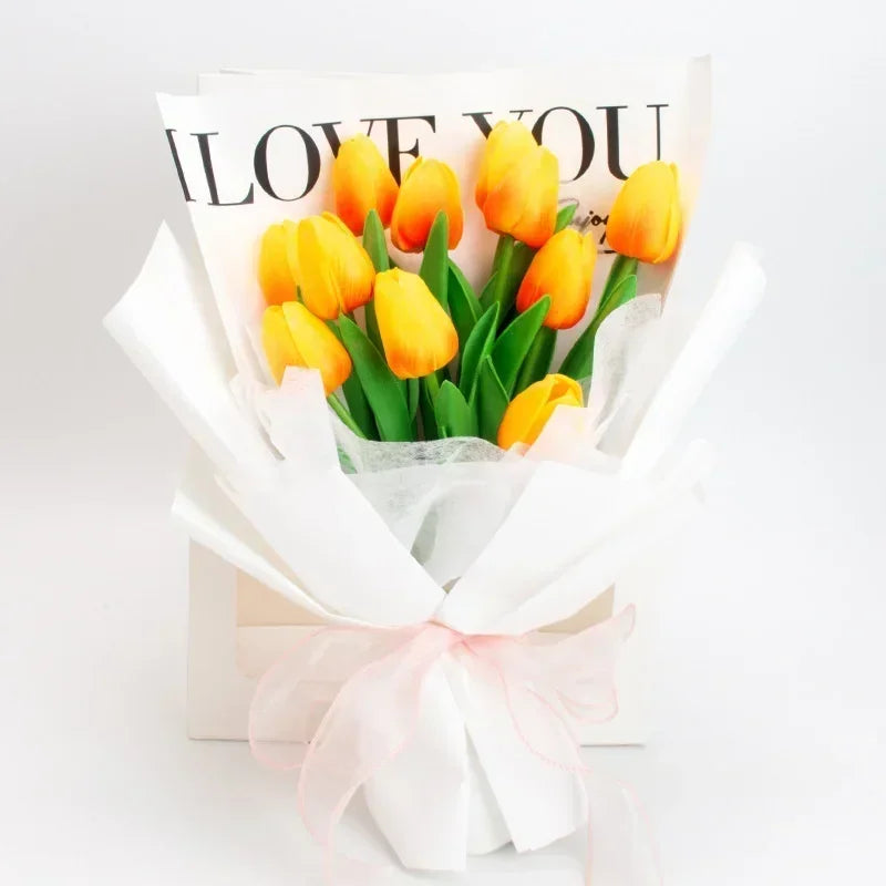 Artificial Flowers Real Touch Bouquet Fake Flowers Valentine’s Day