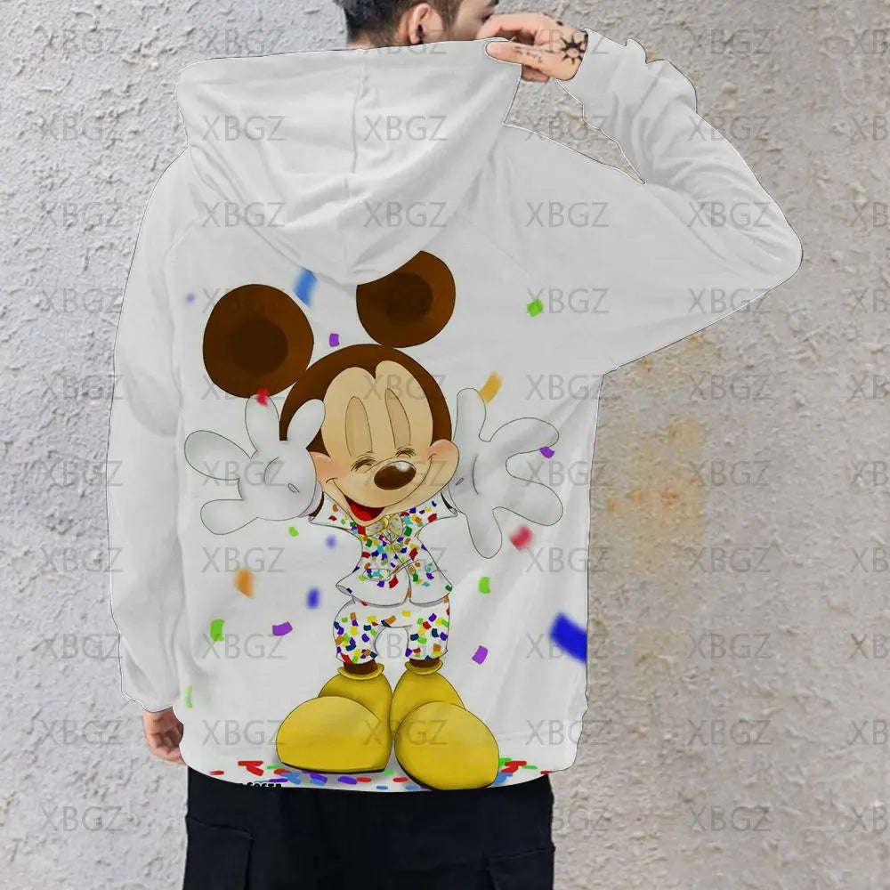 Couples 2024 Disney Jacket Woman Mickey Men's Hoodie Couple Outfit Hoodies Minnie Mouse Sweatshirts Children's Y2k Print