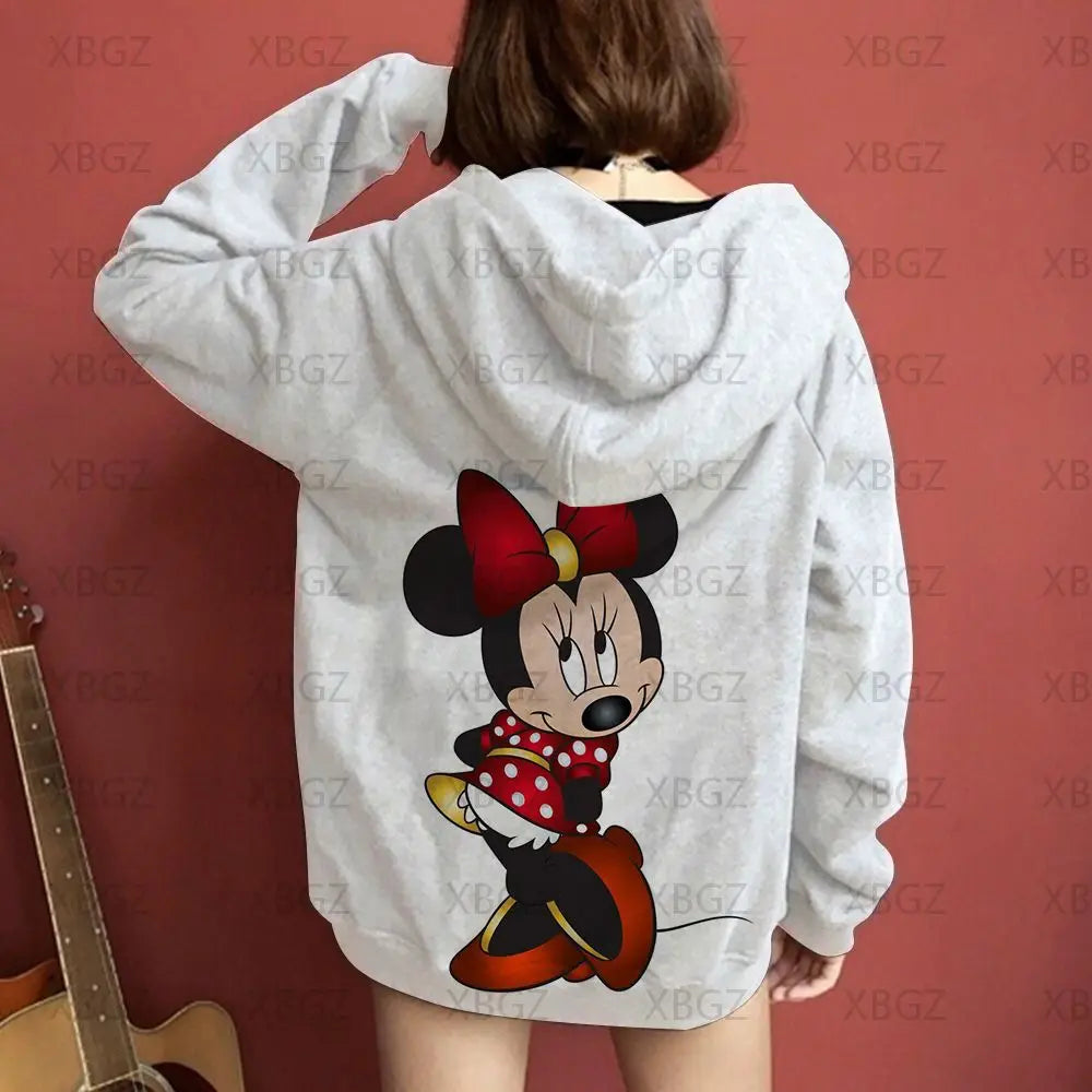 Couples 2024 Disney Jacket Woman Mickey Men's Hoodie Couple Outfit Hoodies Minnie Mouse Sweatshirts Children's Y2k Print