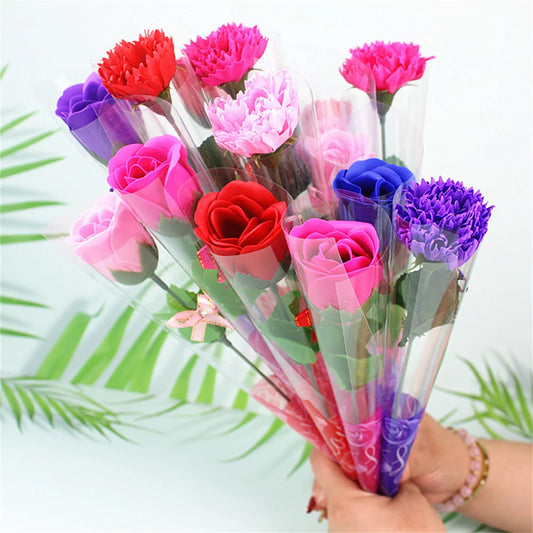 1pc Artificial Flower Rose Decor Valentines Day Mothers Gift