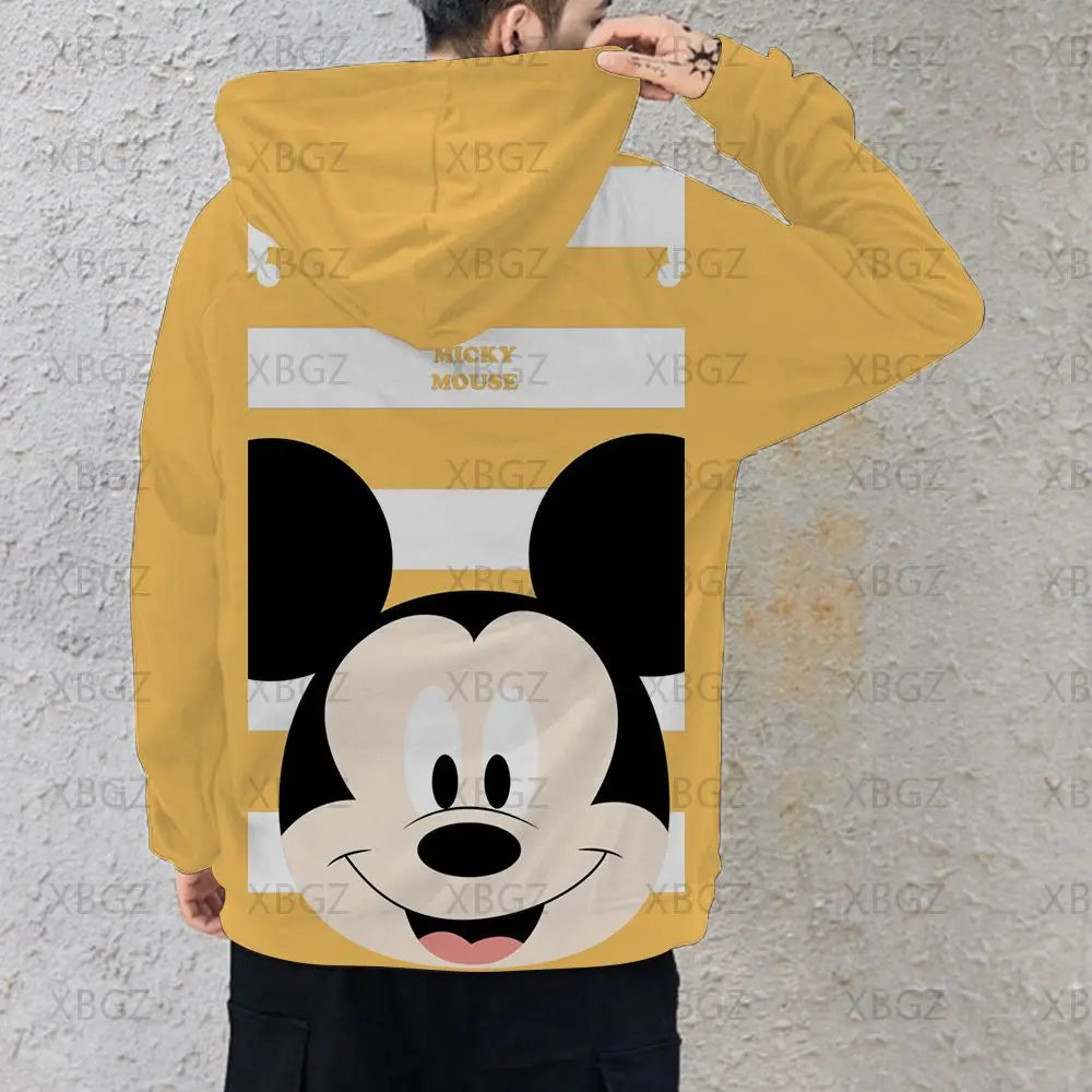 Couples 2024 Disney Jacket Woman Mickey Men's Hoodie Couple Outfit Hoodies Minnie Mouse Sweatshirts Children's Y2k Print