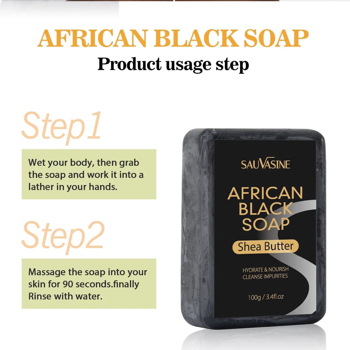 100g African Black Soap Shea Butter