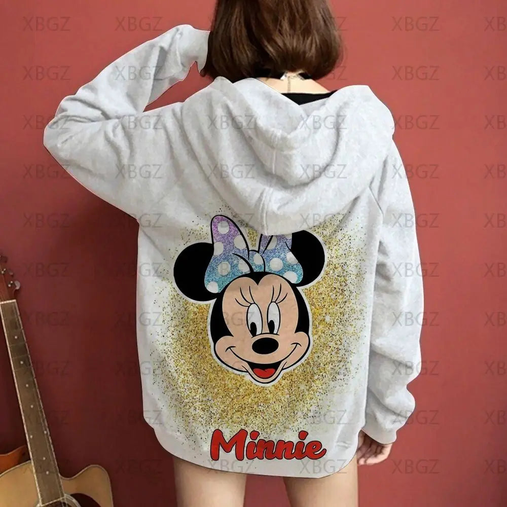 Couples 2024 Disney Jacket Woman Mickey Men's Hoodie Couple Outfit Hoodies Minnie Mouse Sweatshirts Children's Y2k Print