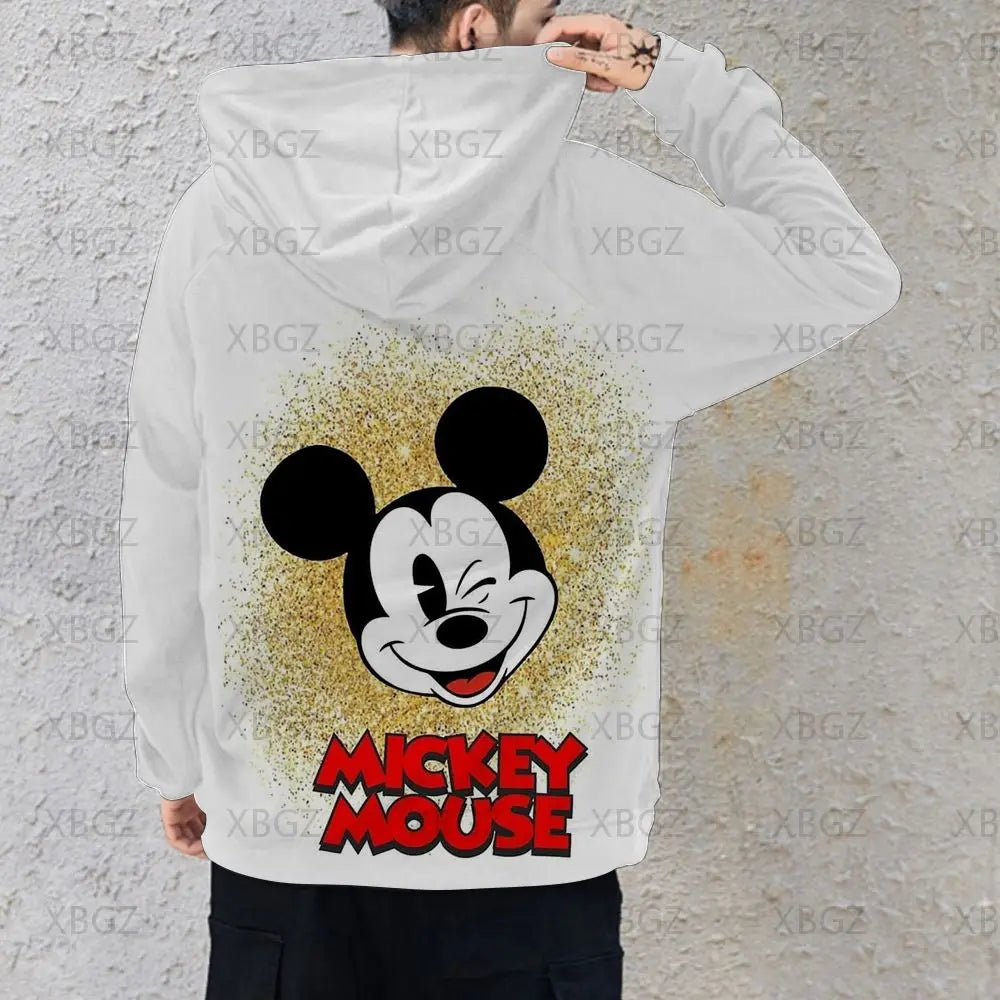 Couples 2024 Disney Jacket Woman Mickey Men's Hoodie Couple Outfit Hoodies Minnie Mouse Sweatshirts Children's Y2k Print