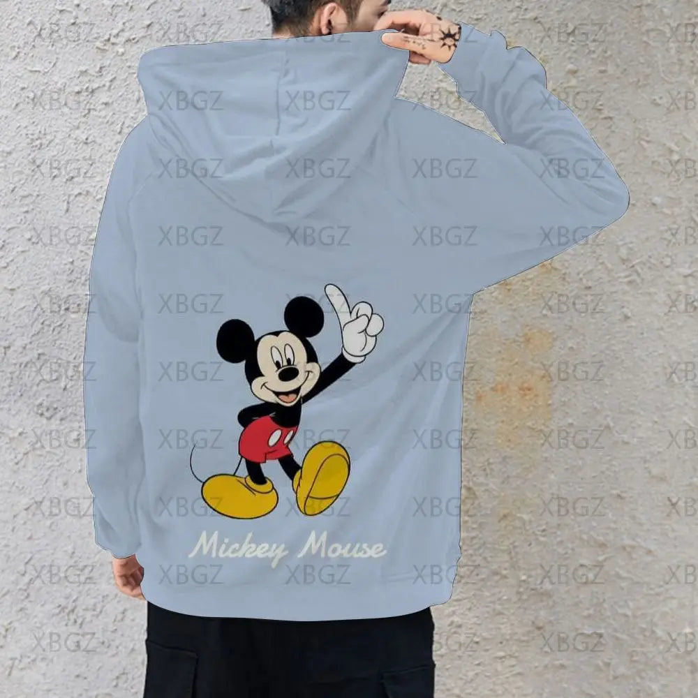 Couples 2024 Disney Jacket Woman Mickey Men's Hoodie Couple Outfit Hoodies Minnie Mouse Sweatshirts Children's Y2k Print