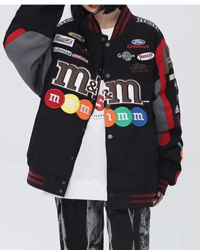 Unisex American Bombers Coat Spring Autumn Hip Hop High Street Varsity Racing unisex Jacket Long Sleeve Coat