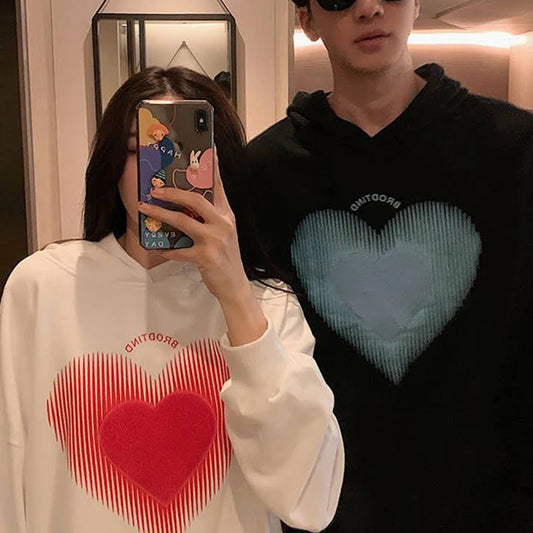 Men Women Pullovers Y2k Love Clothing Gothic Bright Aesthetics 2000s Couple Oversized Hoodies Streetwear Shirt Winter New 2023