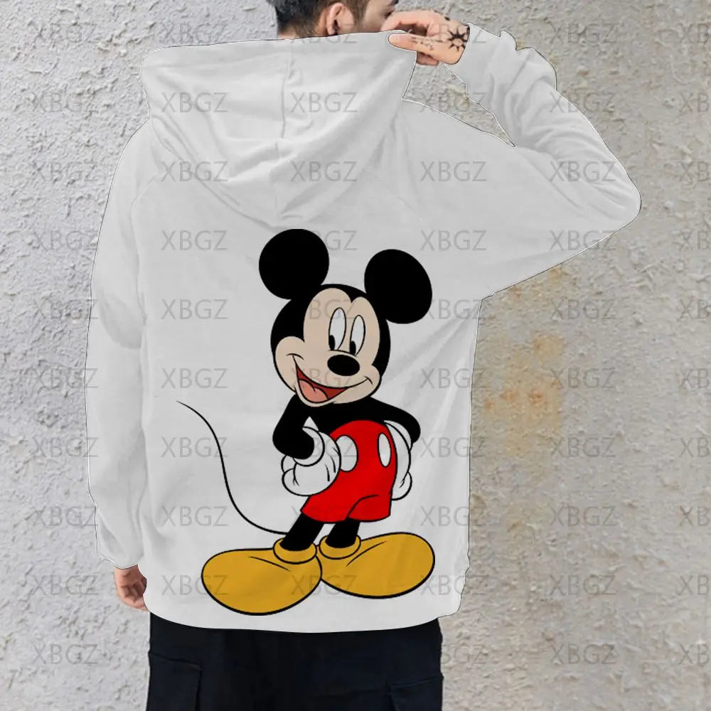 Couples 2024 Disney Jacket Woman Mickey Men's Hoodie Couple Outfit Hoodies Minnie Mouse Sweatshirts Children's Y2k Print