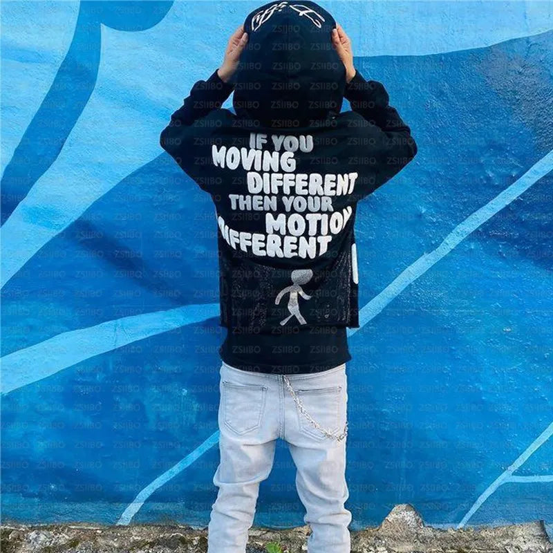 High Street Y2K Hoodie Gothic 90s Print Hoodie Kpop Streetwear Sweatshirt Vintage Clothing Punk Loose Hip Hop Jacket Top