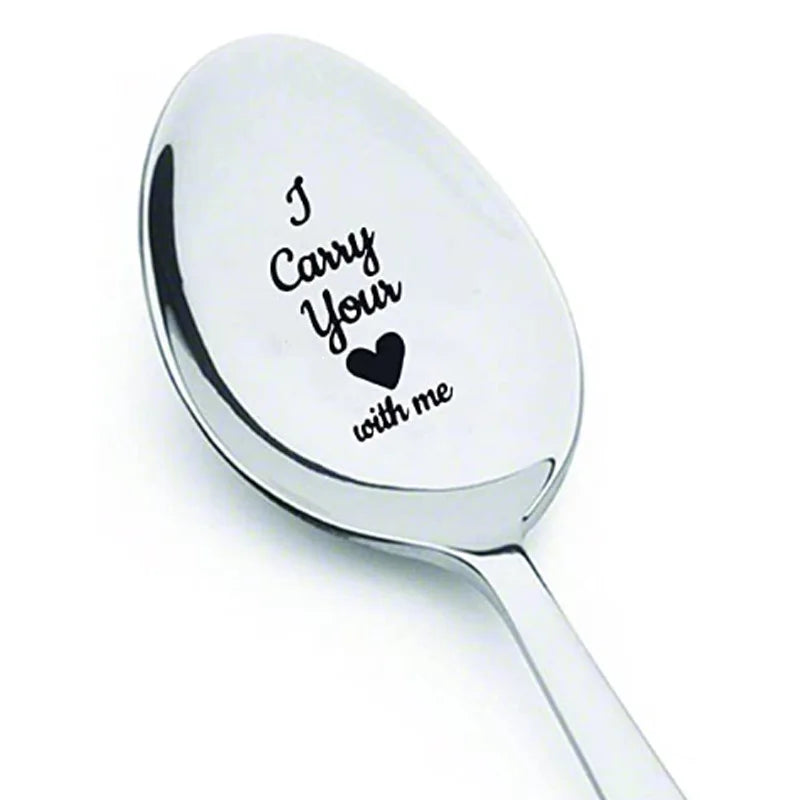 Valentines Day Gift Stainless Steel Spoons Love Letter Souvenirs Gift for Girlfriend Boyfriend