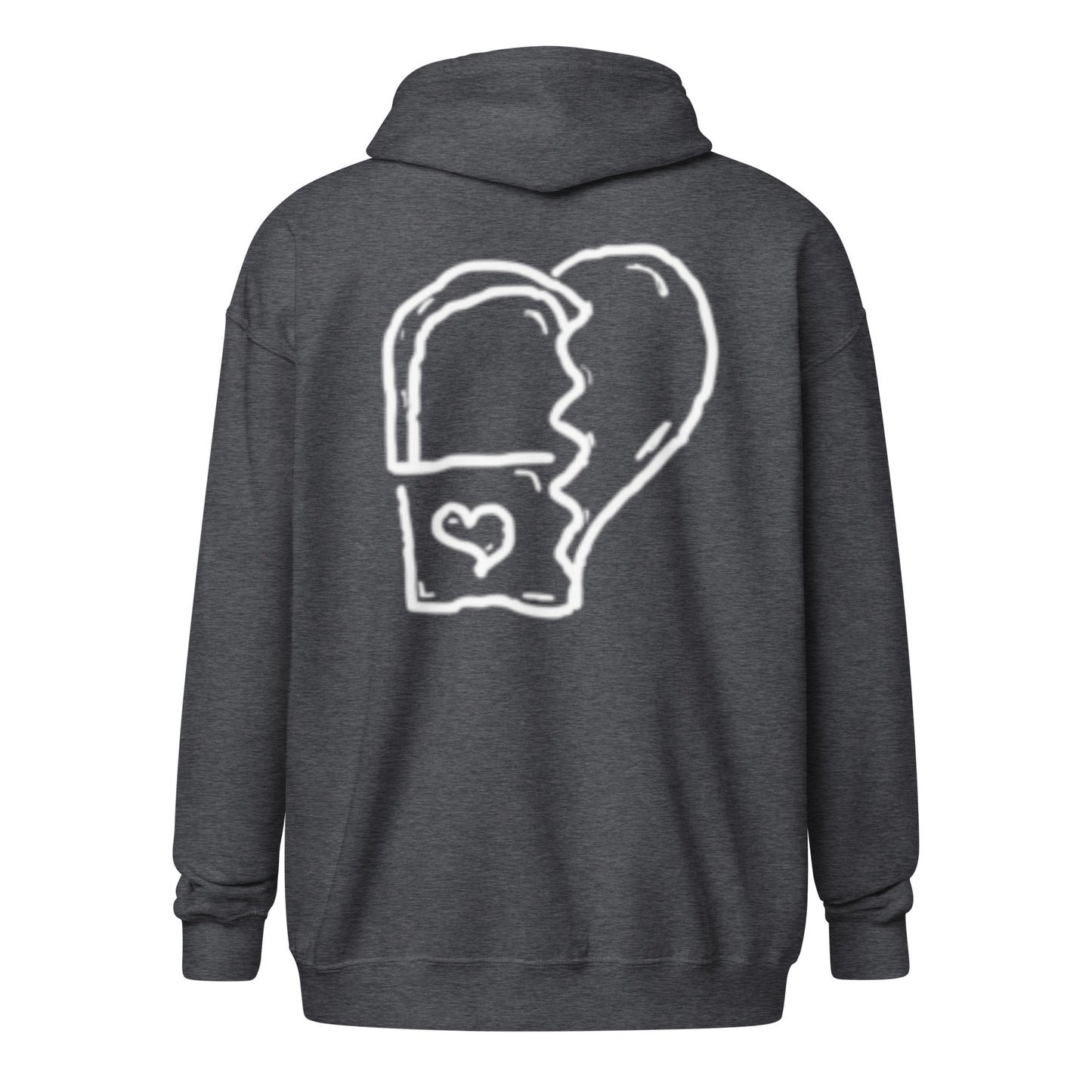 Heart on lock half zip