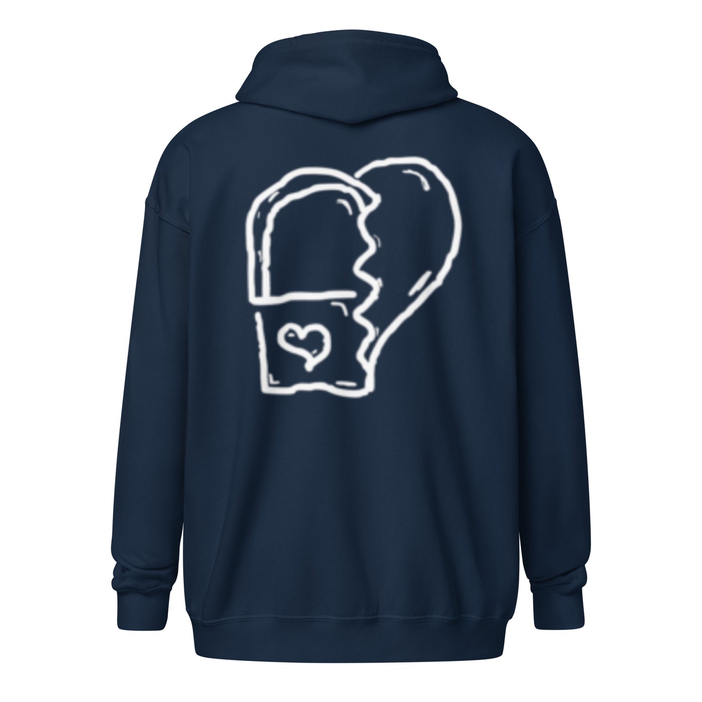 Heart on lock half zip