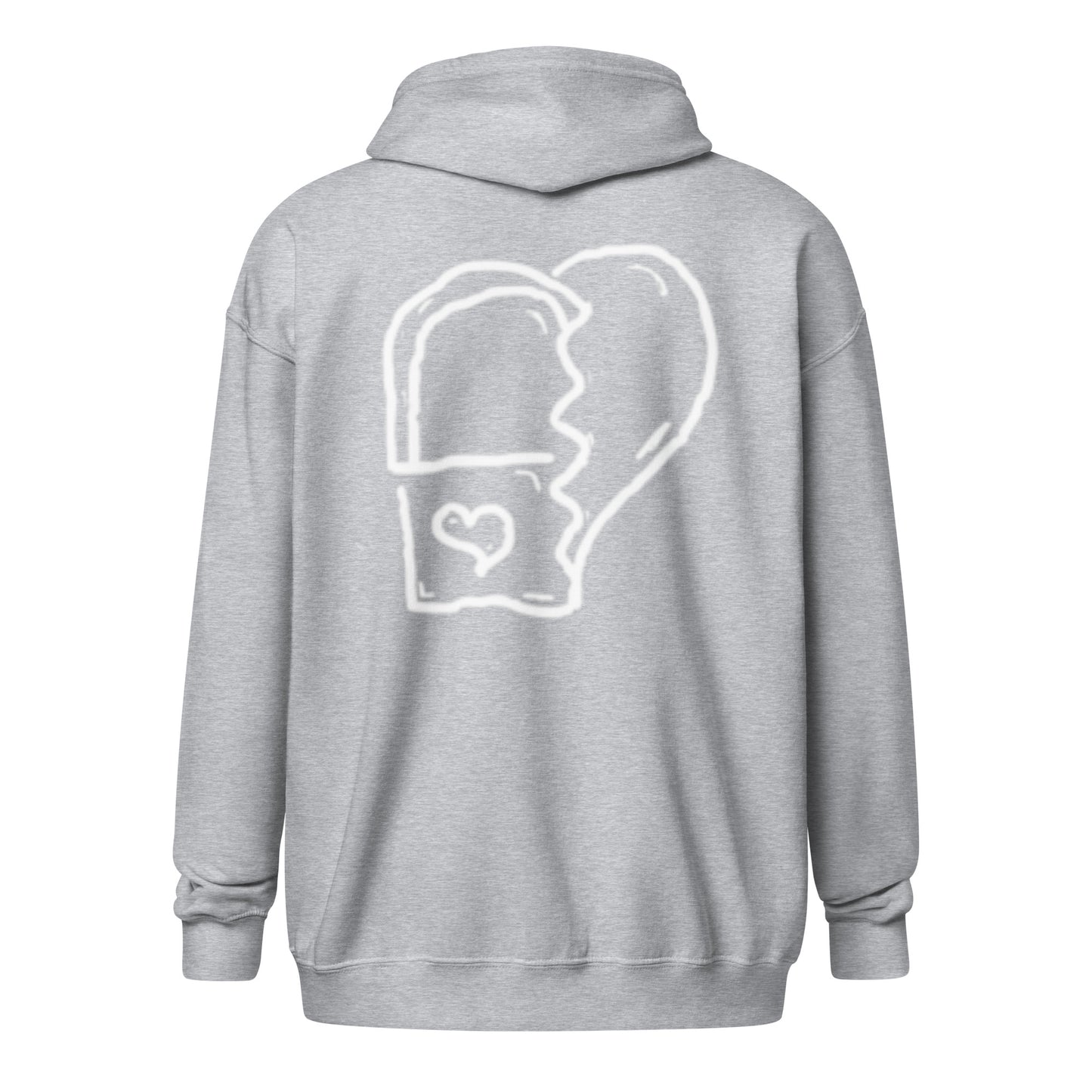 Heart on lock half zip